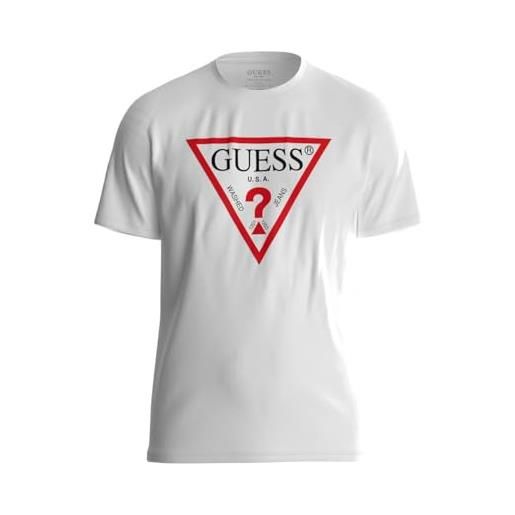 GUESS t-shirt uomo guess logo triangolo white es24gu22 m2yi71i3z14 xs
