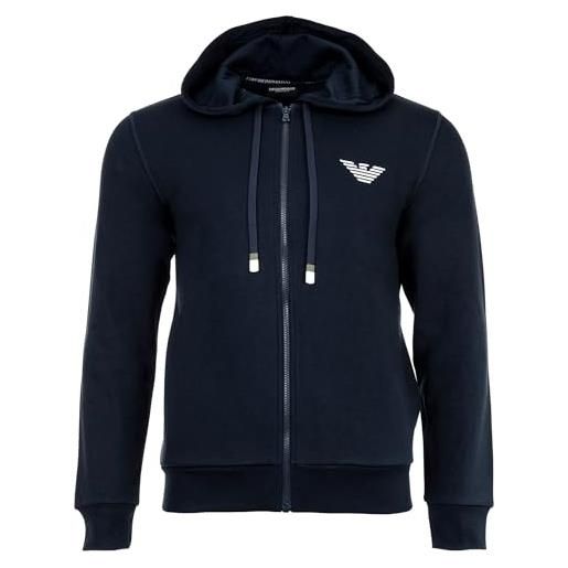 Emporio Armani iconic terry zip hooded sweatshirt, marine, s men's