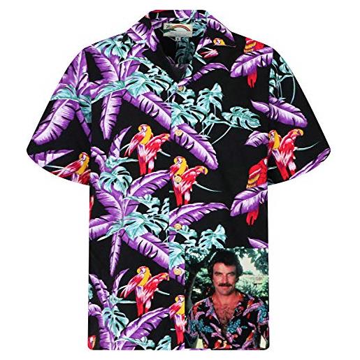 Paradise Found - camicia hawaiana stile tom selleck/magnum pi, originale, made in hawaii, taglia: xs-4xl rosso medium