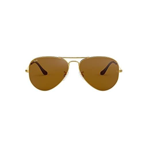 Ray-Ban rb3025 aviator occhiali da sole unisex adulto, oro (gold 001/33), 55 mm