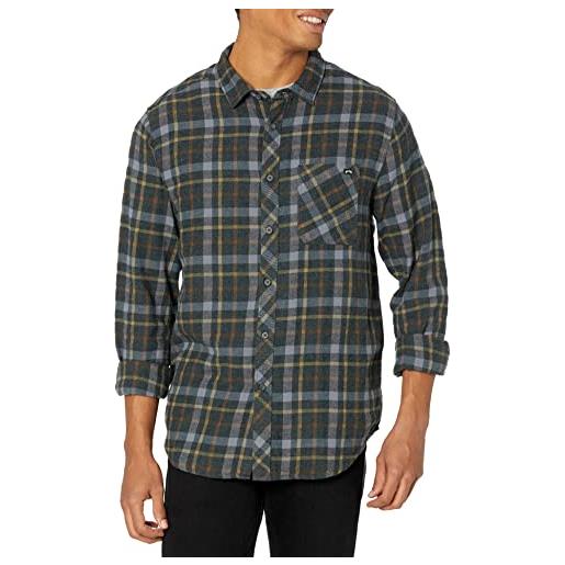 Billabong men's classic long sleeve flannel shirt, black2, m