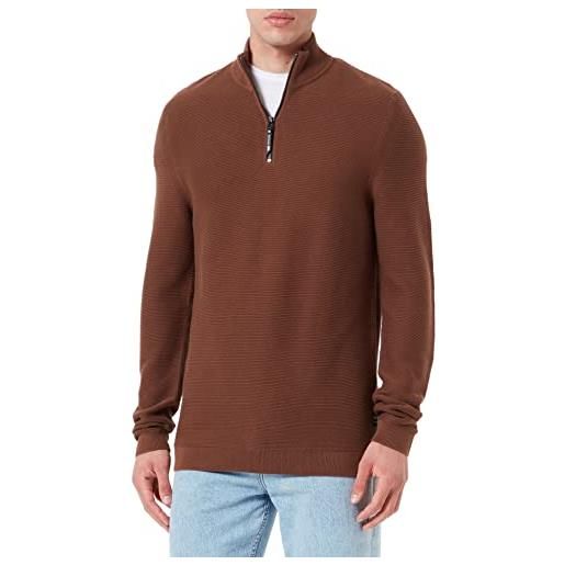 TOM TAILOR Denim troyer, maglione lavorato a maglia, uomo, marrone (light wood brown 15037), l