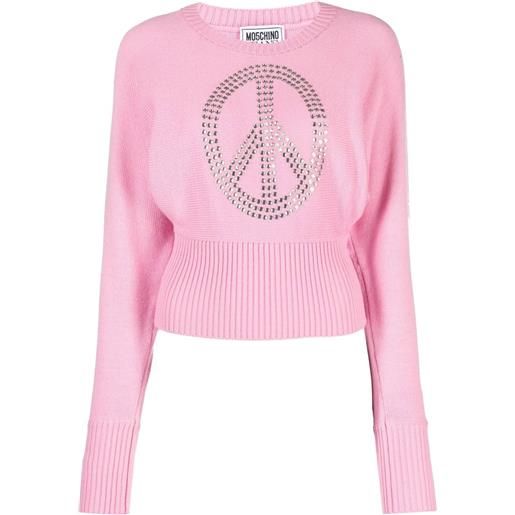 MOSCHINO JEANS maglione con strass - rosa