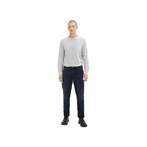 TOM TAILOR josh regular slim jeans, uomo, blu (dark stone blue black denim 10173), 34w / 32l