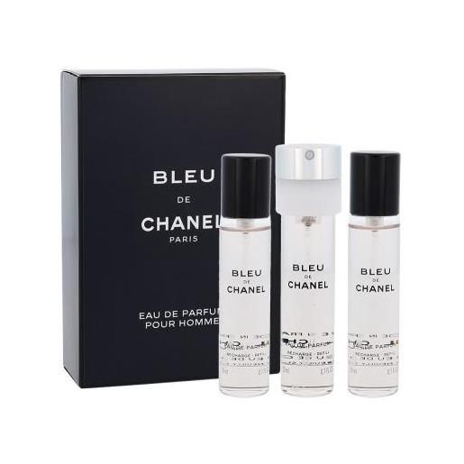 Chanel bleu de Chanel 3x 20 ml 60 ml eau de parfum ricarica per uomo