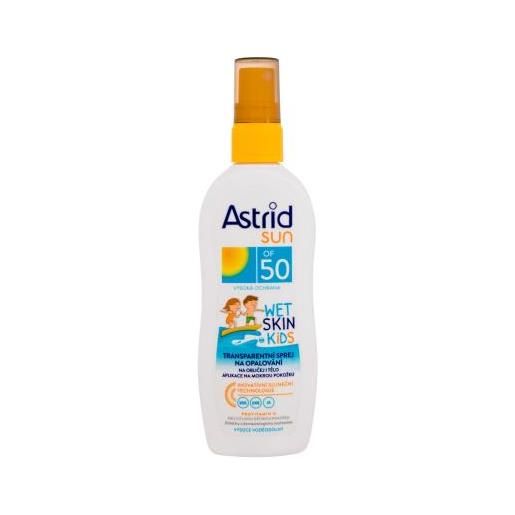 Astrid sun kids wet skin transparent spray spf50 abbronzatura spray resistente all'acqua per pelli bagnate 150 ml