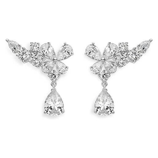 Comete orecchini a lobo donna Comete farfalle in argento 925 - cristalli