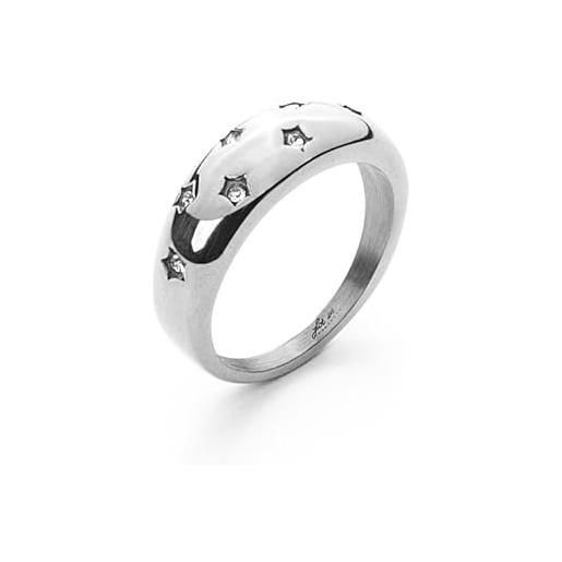 4US Cesare Paciotti anello da donna gioiello realizzato in acciaio di colore argento. Anello con zircone bianco. Misura anello: 12. La referenza è 4uan4790w-12