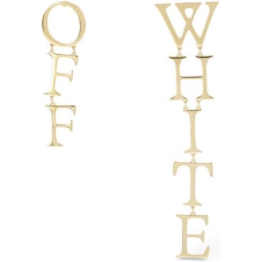 OFF-WHITE orecchini asimmetrici con logo