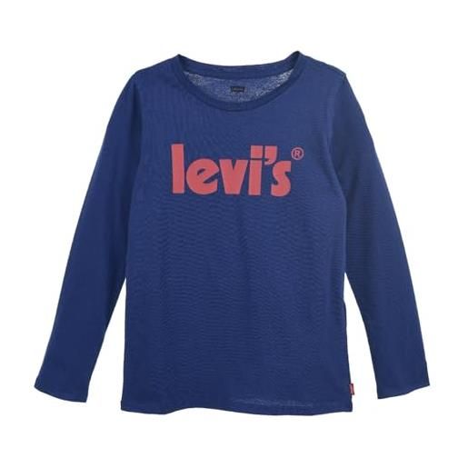 Levi's lvg ls poster logo top bambine e ragazze, nero, 10 anni