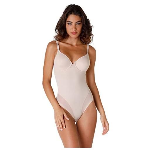Lovable body modellante e contenitivo ferretto, microfibra e tulle, coppe preformate e non imbottite, shapewear, millenium equilibre donna
