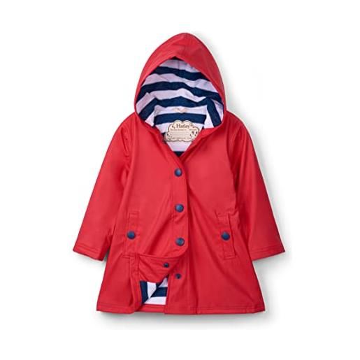 Hatley splash jacket-red (girls) giacca impermeabile, rosso e blu navy, 6 anni bambina