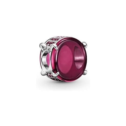 Pandora charm ovale rosa fucsia con cabochon 799309c01 argento