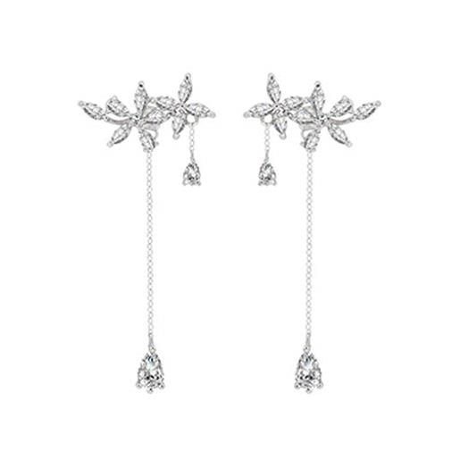 Orecchini goccia grande con strass - Argento Donna | Piazza Italia