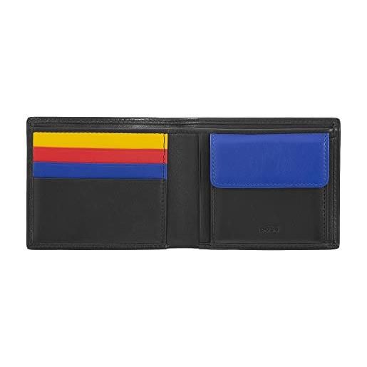Dudu portafoglio uomo slim in pelle con protezione rfid porta carte di credito con portamonete portafogli colorato nero