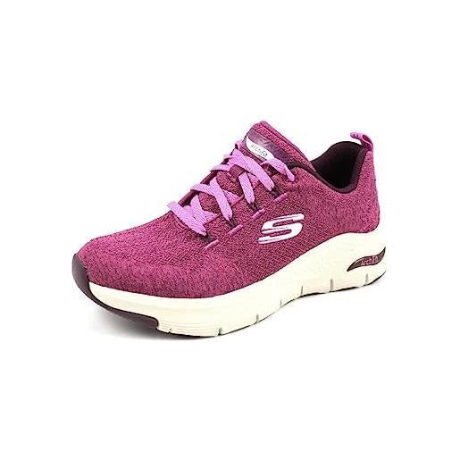 Skechers arch fit - comfy wave, scarpe da ginnastica donna, rosso, 38 eu