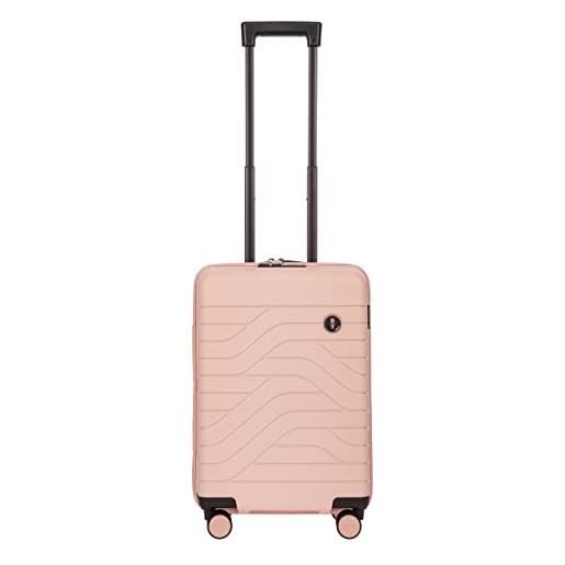 Bric's trolley collezione ulisse b|y, valigia bagaglio a mano con 4 ruote, resistente e ultraleggera, collegamento usb, lucchetto tsa integrato, dimensioni 37x55x20, pearl pink