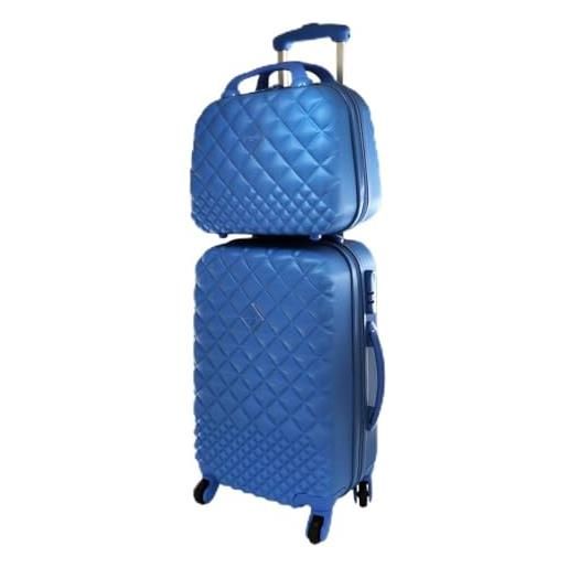 Camomilla milano set valigeria, trolley viaggio (40 lt. ) + vanity case (15 lt. ), materiale rigido, ruote pivotanti, chiusura zip con combinazione, colore iris