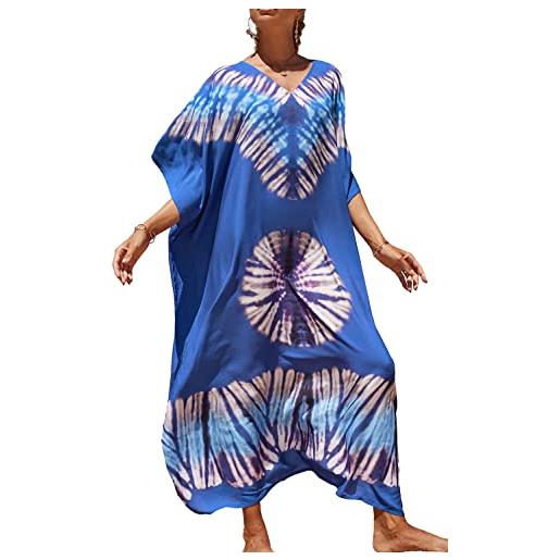 LikeJump donna boho maxi caftano kimono homewear abito da spiaggia costume da bagno