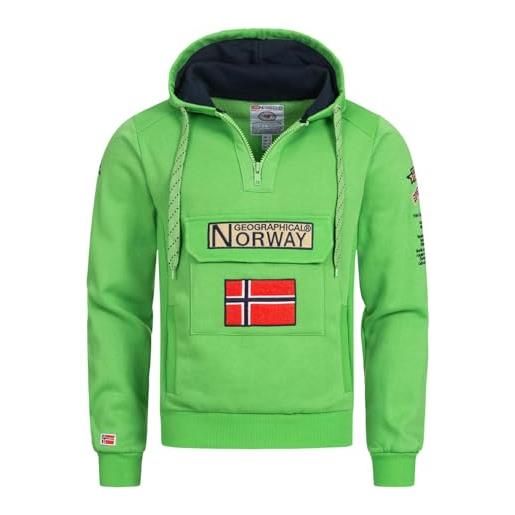 Geographical Norway gymclass felpa sportiva, verde (gn), xxl uomo