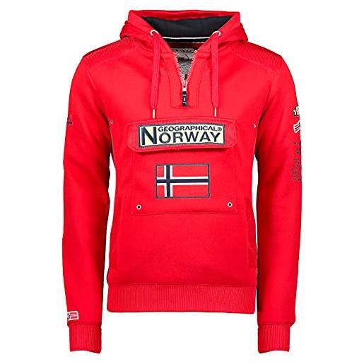 Geographical Norway - felpa da uomo modello gymclass ass a 007 (rosso, l)