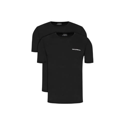Emporio Armani underwear 2-pack t-shirt core logoband, t-shirt uomo, nero (black 17020), l
