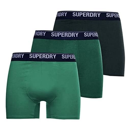 Superdry boxer multi triple pack shorts, nero/grigio/ottico, m uomo