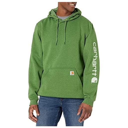 Carhartt loose fit midweight logo sleeve graphic sweatshirt maglia di tuta, green (true olive heather), m uomo