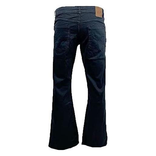 LCJD lcj denim uomo flare blu navy stretch indie retro jeans 70s bell bottoms lc16, marina militare, w34 / l32