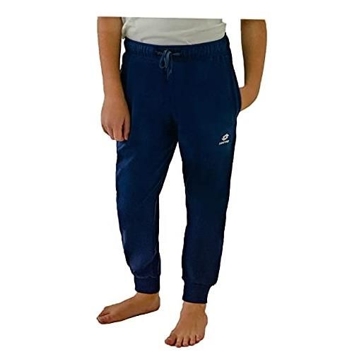 Lotto offerta 2 pezzi pantalone tuta bambino e ragazzo in felpa invernale, pantaloni felpa garzati (2 pezzi blu, 10 anni)