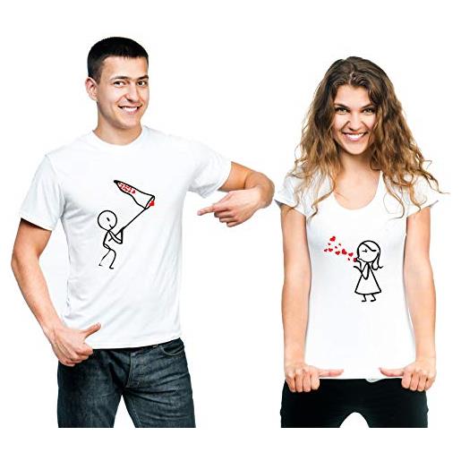 t-shirteria coppia tshirt ideale per gli innamorati baci amore coppia evento uomo donna idea regalo