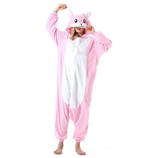 ULEEMARK donna ummo pigiama anime cosplay halloween costume attrezzatura adulto animale onesie unisex rosa maiale per altezze da 140 a 187 cm