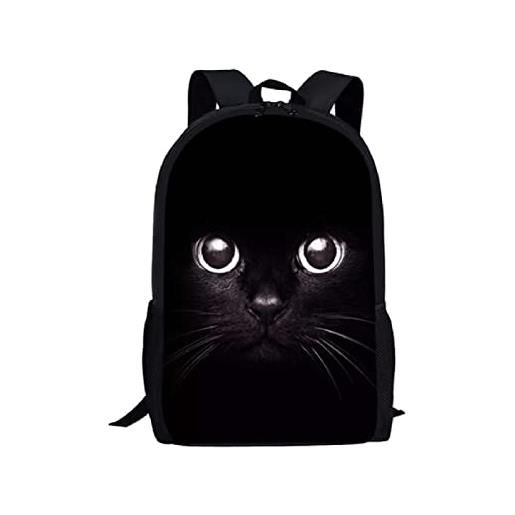 Prinbag zaini per la scuola con stampa gatto nero zaino comfort per zainetto per adolescenti di grande capacità per ragazzi e ragazze a