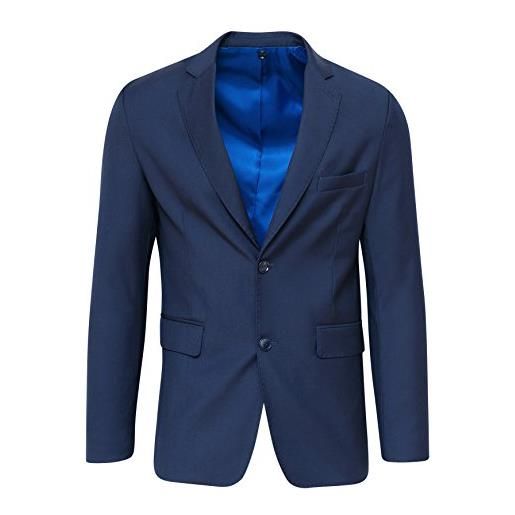 Evoga giacca uomo sartoriale blu scuro elegante blazer formale cerimonia (m)
