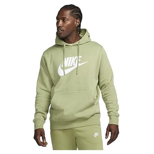 Nike felpa da uomo con cappuccio club graphic verde taglia s codice bv2973-334