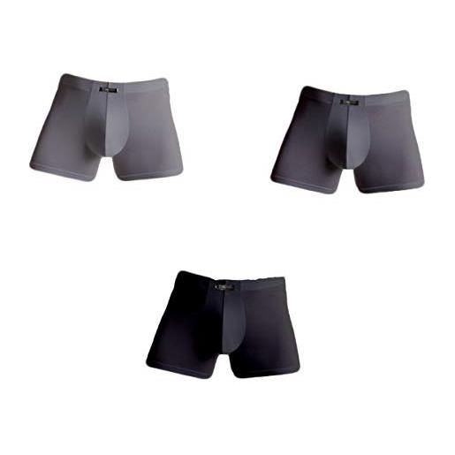 Cotonella 12 pezzi boxer uomo l' altra 2397 con elastico interno in cotone, assortito(nero, grigio chiaro e grigio scuro), 6/xl