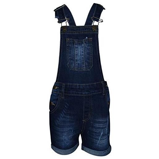A2Z 4 Kids bambini ragazze salopette pantaloncini designer - shorts dungaree d77 dark blue 7-8