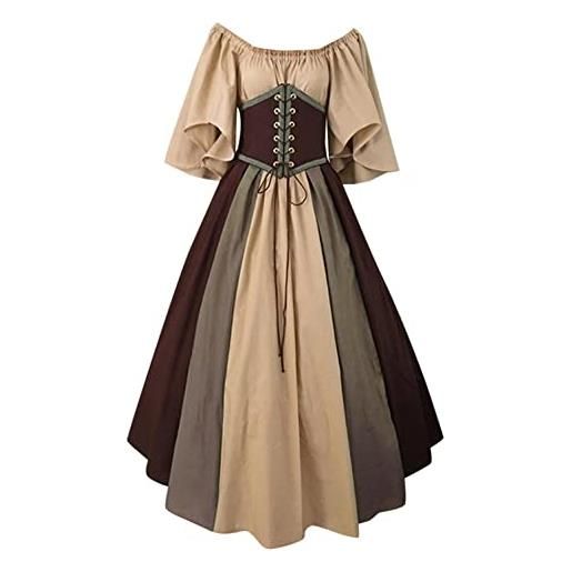 XUNN abito da donna, stile gotico, in chiffon, stile medievale, per feste e carnevale, #004, xl