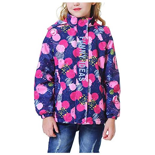 Happy Cherry giacca a vento fodera in pile cappotto bambina bambino impermeabile cappotti primavera autunno 98-104cm