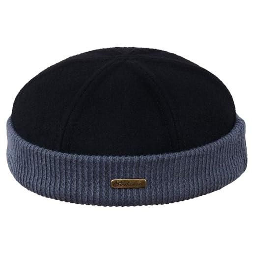 Sterkowski navy watch, berretto in lana per uomini e donne, caldo, classico, con taglio sulle orecchie, nero/grigio, 54