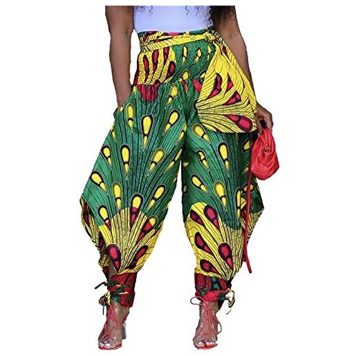 Generic pantaloni stampati africani per donne ankara harem pantaloni ad alta vita da donna