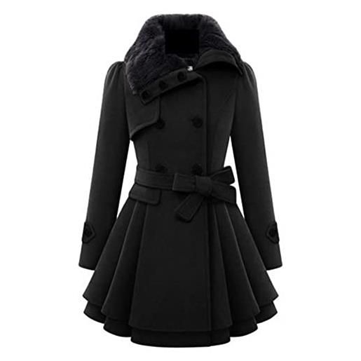 WHZXYDN cappotto di lana lungo e sottile da donna nuovo cappotto di lana a doppio petto trench coat donna