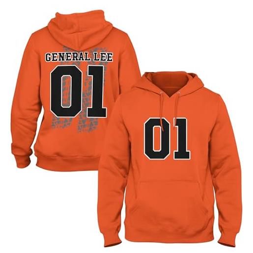 Quarter Mile Clothing original general 01 all over felpa con cappuccio da uomo, colore: arancione. , xl