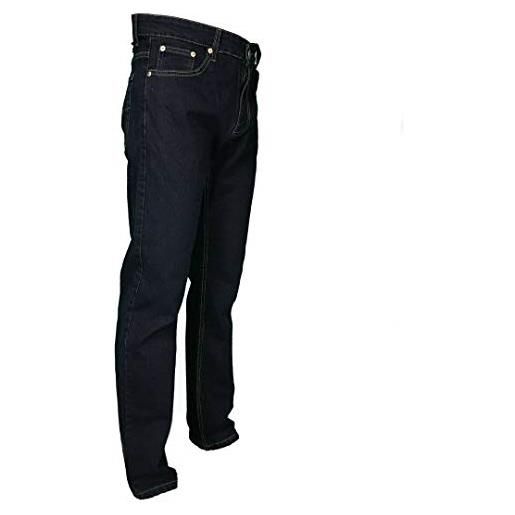 Mastino jeans uomo 5 tasche invernale imbottito in pile caldo foderato elastico 46-60 termico scuro a vita alta denim (46 - scuro)
