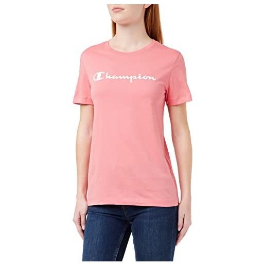 Champion american classics - big logo s-s t-shirt, donna, rosa intenso, xs
