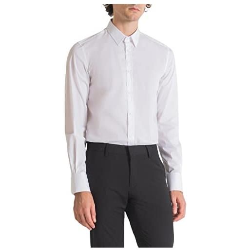 Antony Morato camicia manica lunga milano super slim fit uomo uomo, 1000 bianco, 48