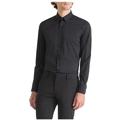 Antony Morato camicia manica lunga milano super slim fit uomo uomo, 9000 nero, 50