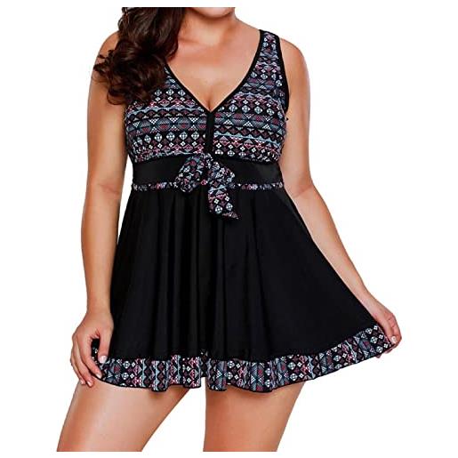 MJGkhiy costumi da piscina donna push up curvy bikini set tankini imbottito sexy mare costumi da bagno spiaggia due pezzi beachwear taglie forti vita alta costume da bagno con pantaloncino contenitivo