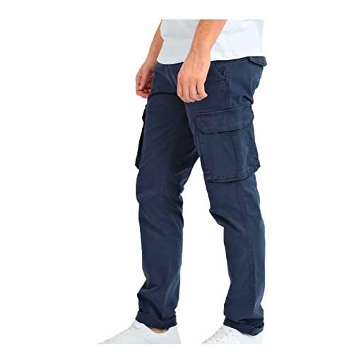 Enrico Coveri collection pantaloni uomo cargo e pantaloni uomo chino - pantaloni casual uomo - pantaloni uomo cotone - pantaloni uomo tasche laterali (58, blu-dil)