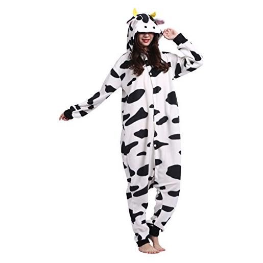 Wamvp unisex per adulti pigiama animale cosplay mucca